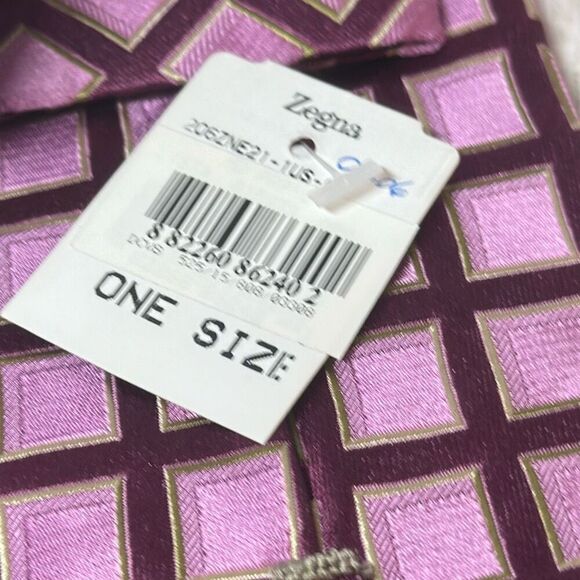 ERMENEGILDO ZEGNA Men's 100% Silk Necktie ITALY Brocade Pink Burgundy NEW - Picture 4 of 6